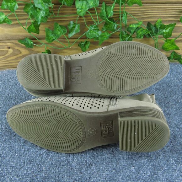 Time and Tru Women Ankle Boots Boots Brown Synthetic Zip Size 8 Medium - Picture 7 of 9